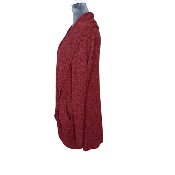 Max & Mia Womens Open Front Knit Cardigan Sweater Size M Burgundy - Picture 2 of 4